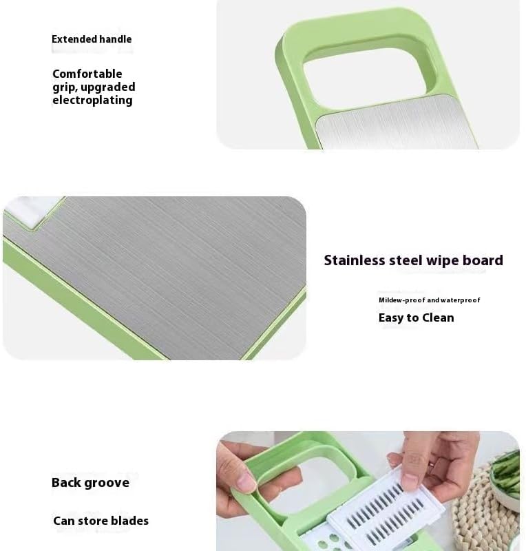 5 in 1 Slicer for Kitchen, Vegetable Slicer Multi Blade Potato Chip, Veggie shredder, Vegetable Cutter,Shredder and peeler For Small Job In Kitchen (Green)